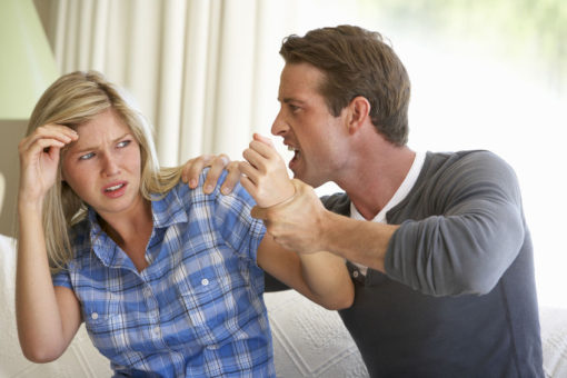 Man Threatening Woman During Argument At Home
